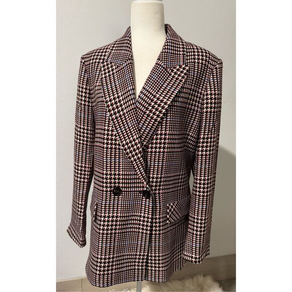 Marc Cain NWT wool blend houndstooth blazer N6 US14